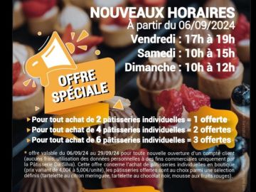 ✨ Nouveaux Horaires & Offres Spéciales chez Pâtisserie Da Silva! ✨

Nous avons le plaisir de vous annoncer que la Pâtisserie Da Silva élargit ses horaires! À...